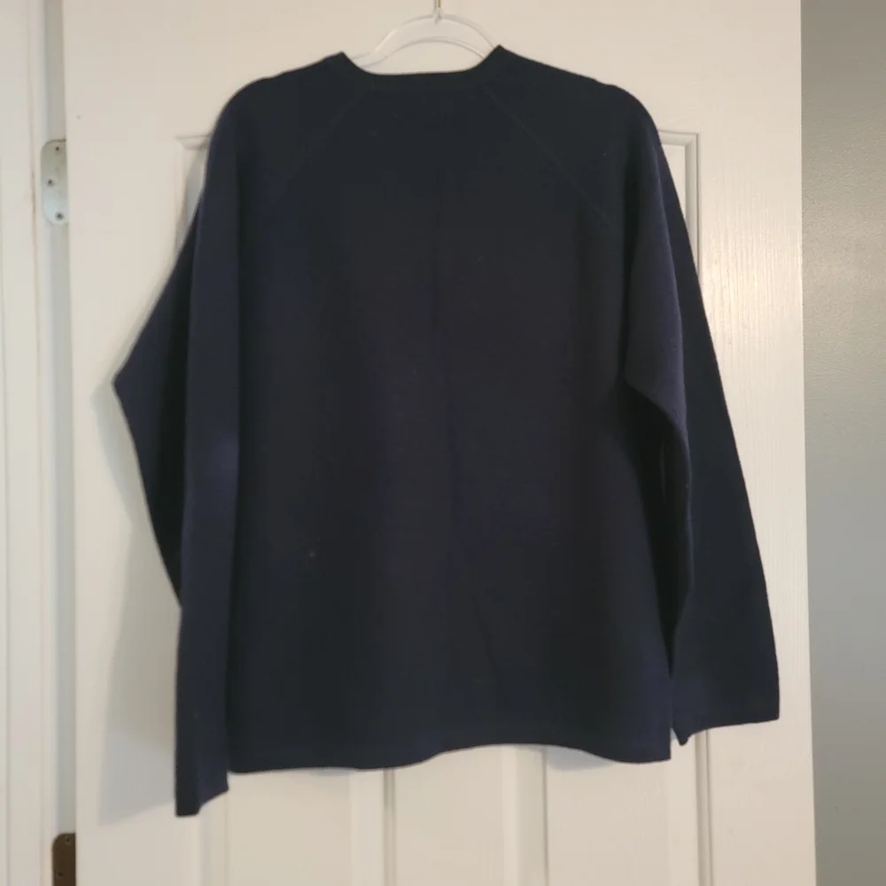 Banana Republic Men's Navy V-Neck Merino Wool Sweater